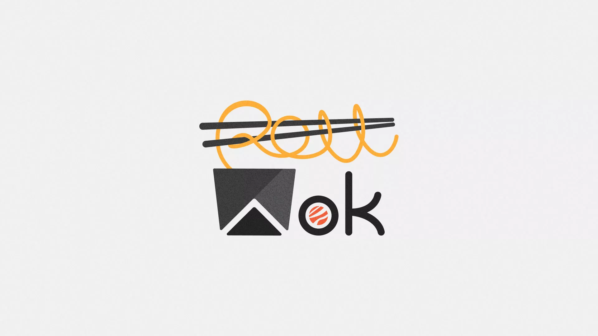 Разработка логотипа суши-бара «Roll Wok Club» в Княгинино