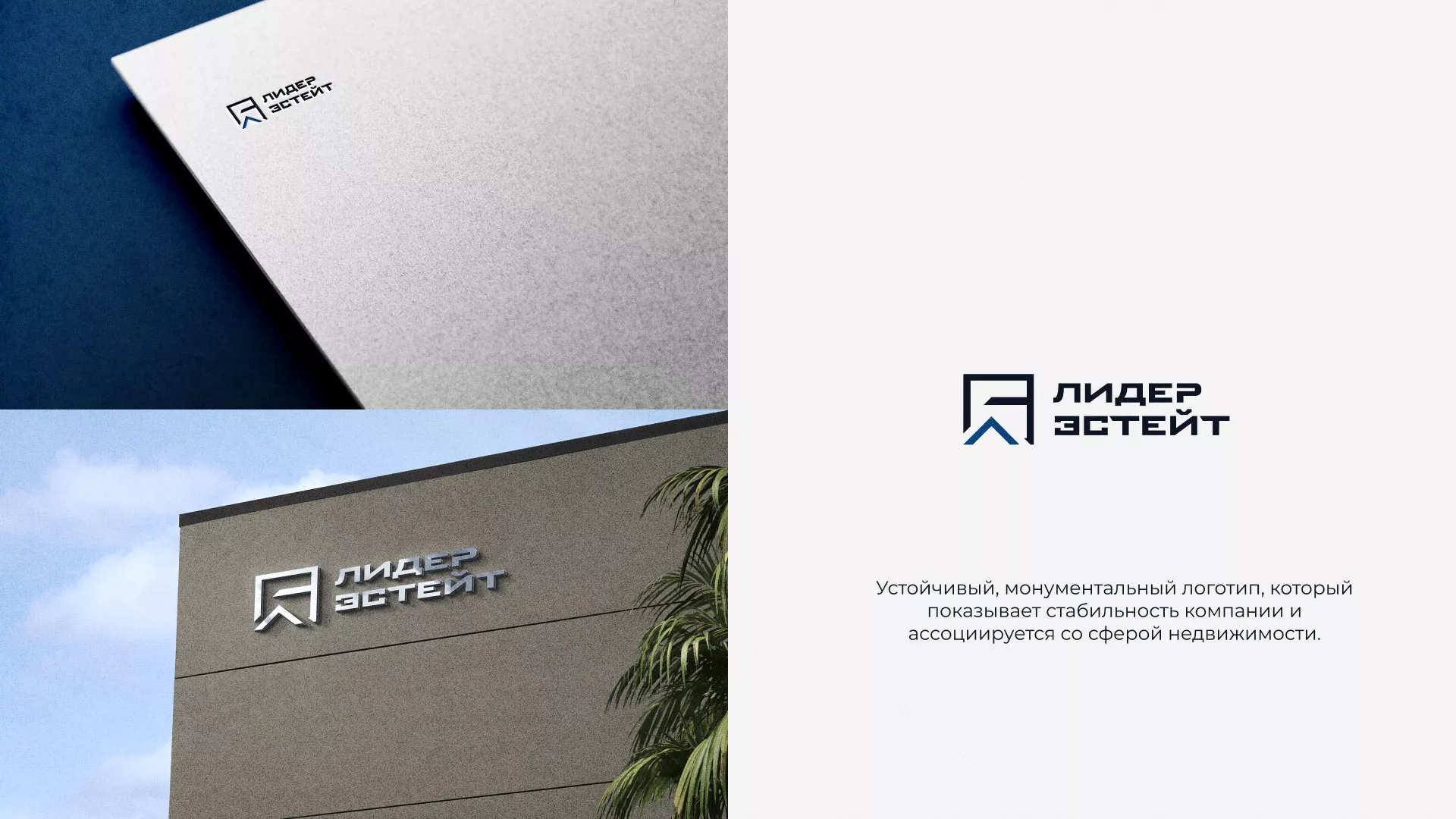 Разработка логотипа агентства недвижимости «Лидер Эстейт» в Княгинино